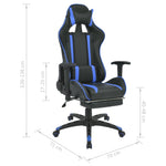 HKH Cadeira Escritório Reclinável Estilo Corrida com Apoio Pés - Azul