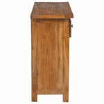 HKH Aparador Rústico em Madeira de Mogno Maciça, Latão com 2 Portas e 2 Gavetas 75 X 30 X 65 Cm