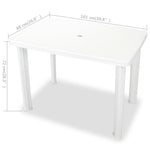 HKH Mesa de Jardim Plástico - Branco