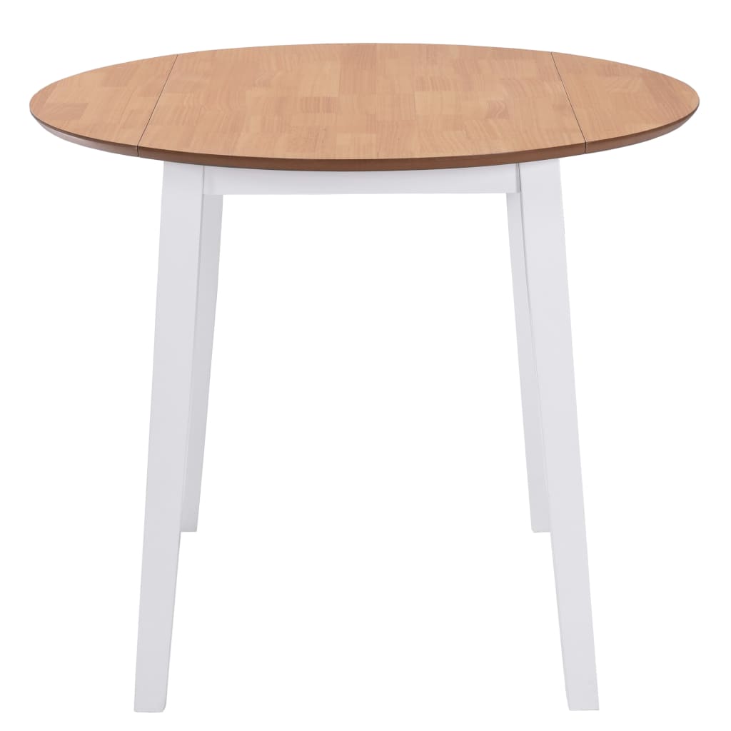 Mesa de comedor redonda HKH con alas abatibles en MDF - Blanca