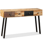 HKH Mesa auxiliar de teca reciclada de madera maciza
