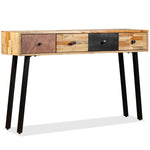 HKH Mesa auxiliar de teca reciclada de madera maciza