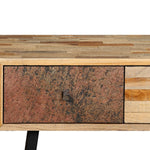 HKH Mesa auxiliar de teca reciclada de madera maciza