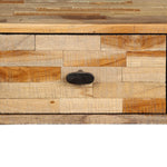 HKH Mesa auxiliar de teca reciclada de madera maciza