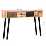 HKH Mesa auxiliar de teca reciclada de madera maciza