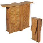 HKH Mesa de Bar Dobrável 155x53x105 Cm Madeira Teca Maciça - Marrom