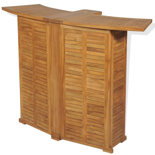 HKH Mesa de Bar Dobrável 155x53x105 Cm Madeira Teca Maciça - Marrom