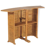 HKH Mesa de Bar Dobrável 155x53x105 Cm Madeira Teca Maciça - Marrom