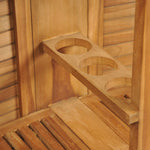 HKH Mesa de Bar Dobrável 155x53x105 Cm Madeira Teca Maciça - Marrom