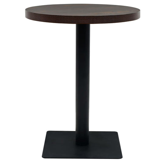 Mesa de bar redonda HKH de MDF gris oscuro con acero