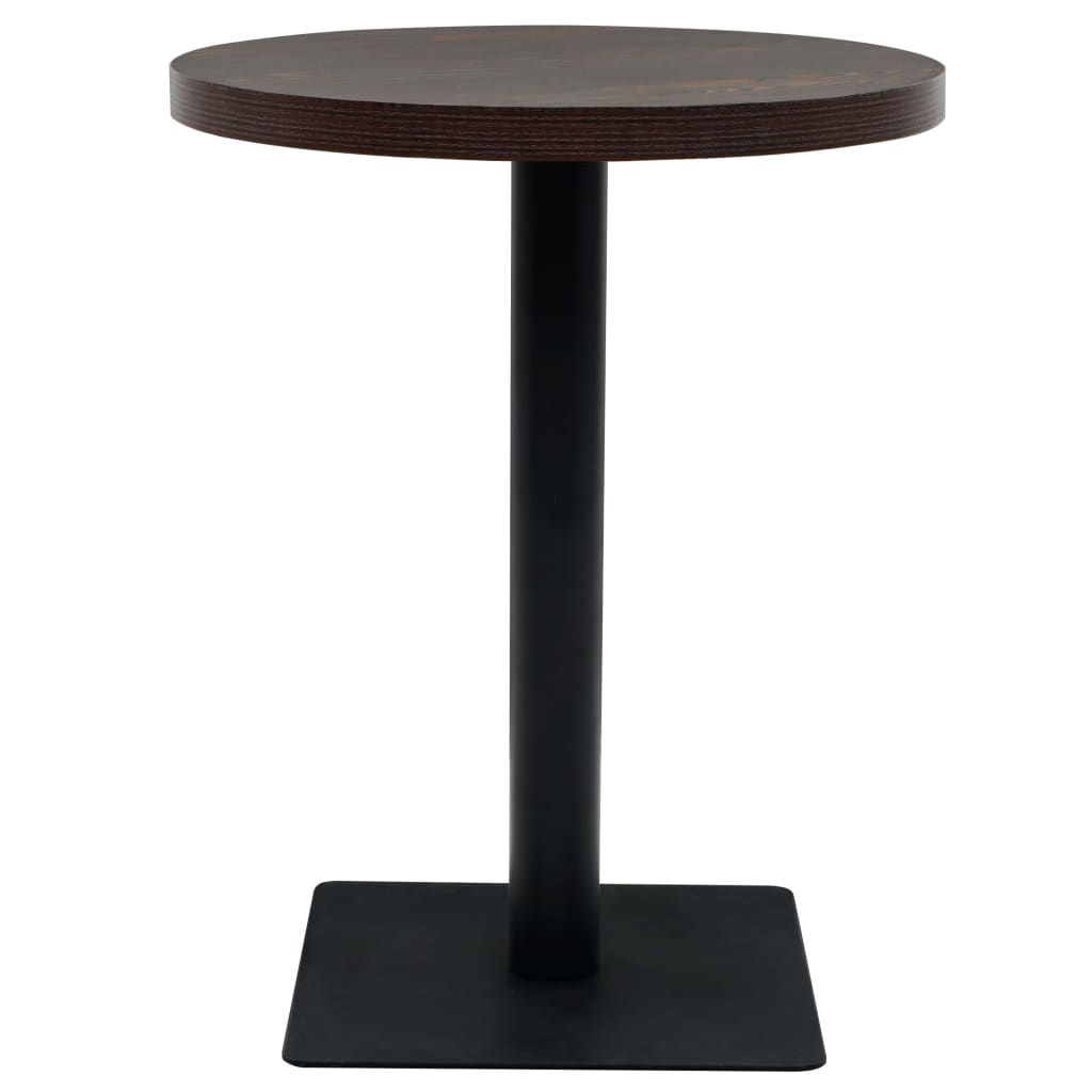 Mesa de bar redonda HKH de MDF gris oscuro con acero