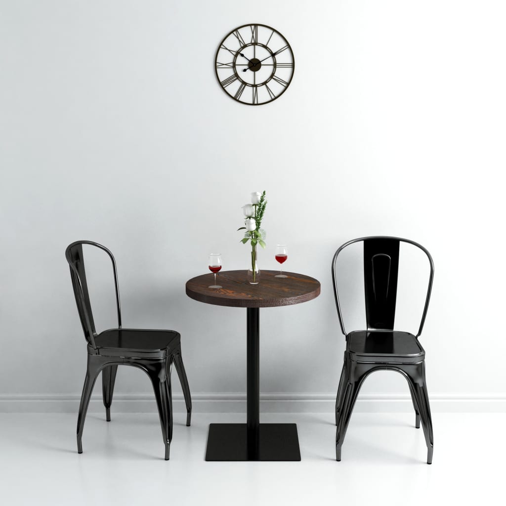 Mesa de bar redonda HKH de MDF gris oscuro con acero