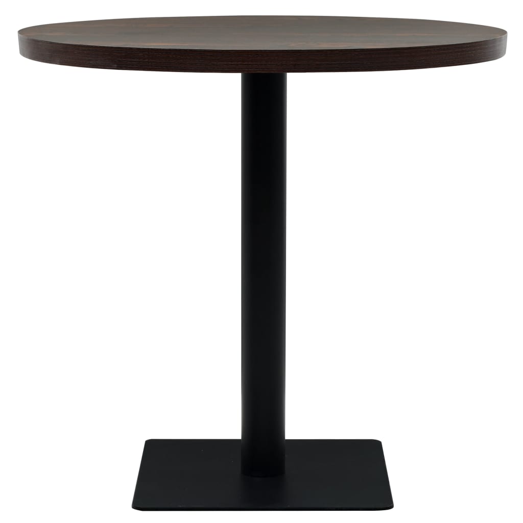 Mesa de bar redonda HKH de MDF gris oscuro con acero