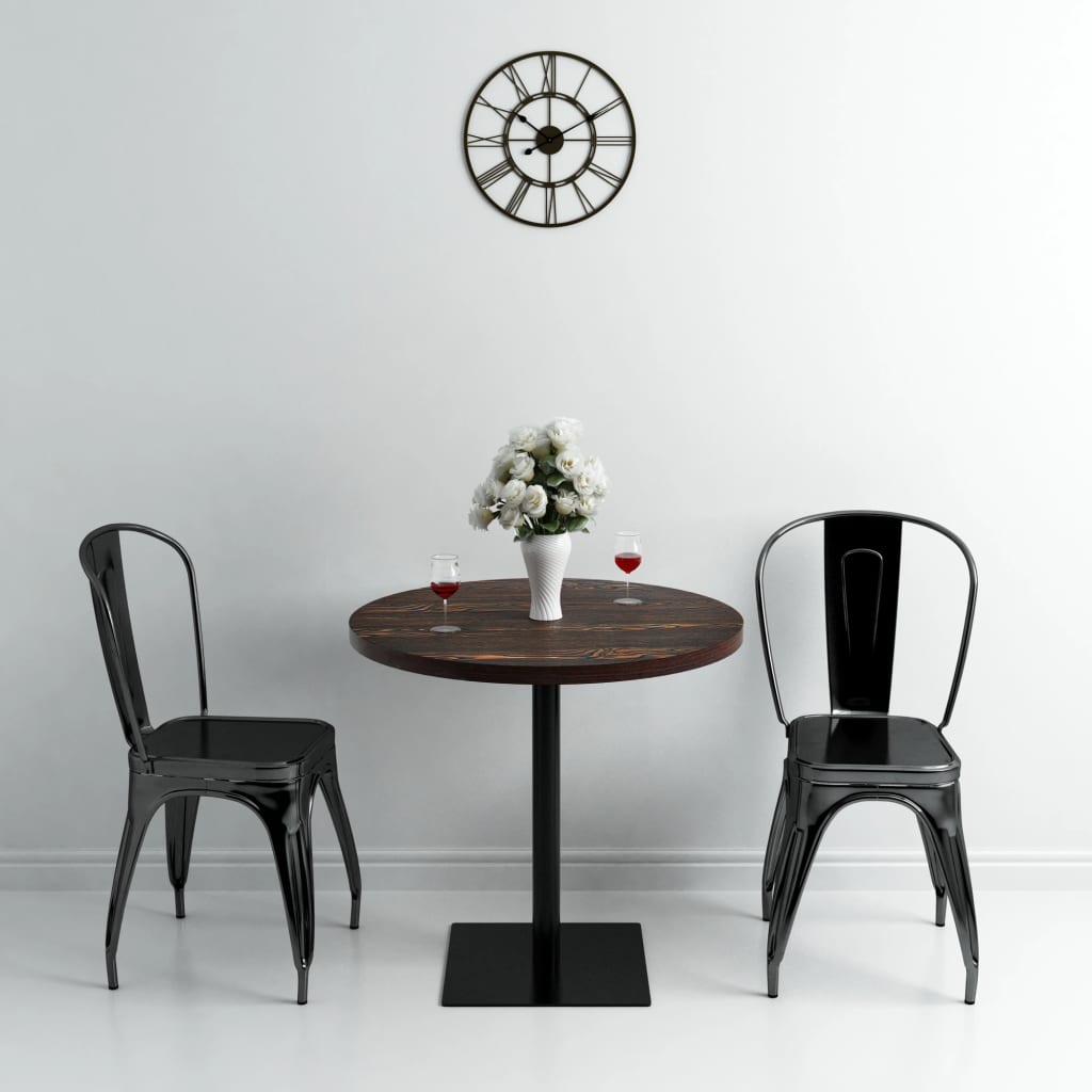 Mesa de bar redonda HKH de MDF gris oscuro con acero