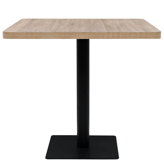 HKH Mesa de Bar em em MDF e Quadrada Cor de Carvalho em Aço