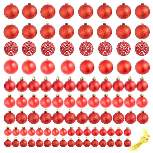 HKH Conjunto de 100 Bolas de Natal - Vermelho