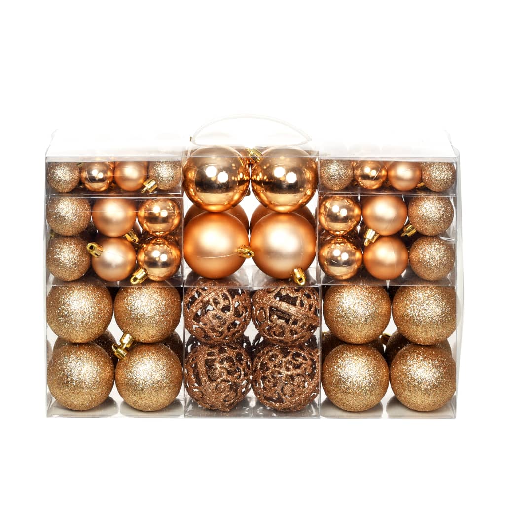 HKH Conjunto de 100 Bolas de Natal - Rosa/Dourado