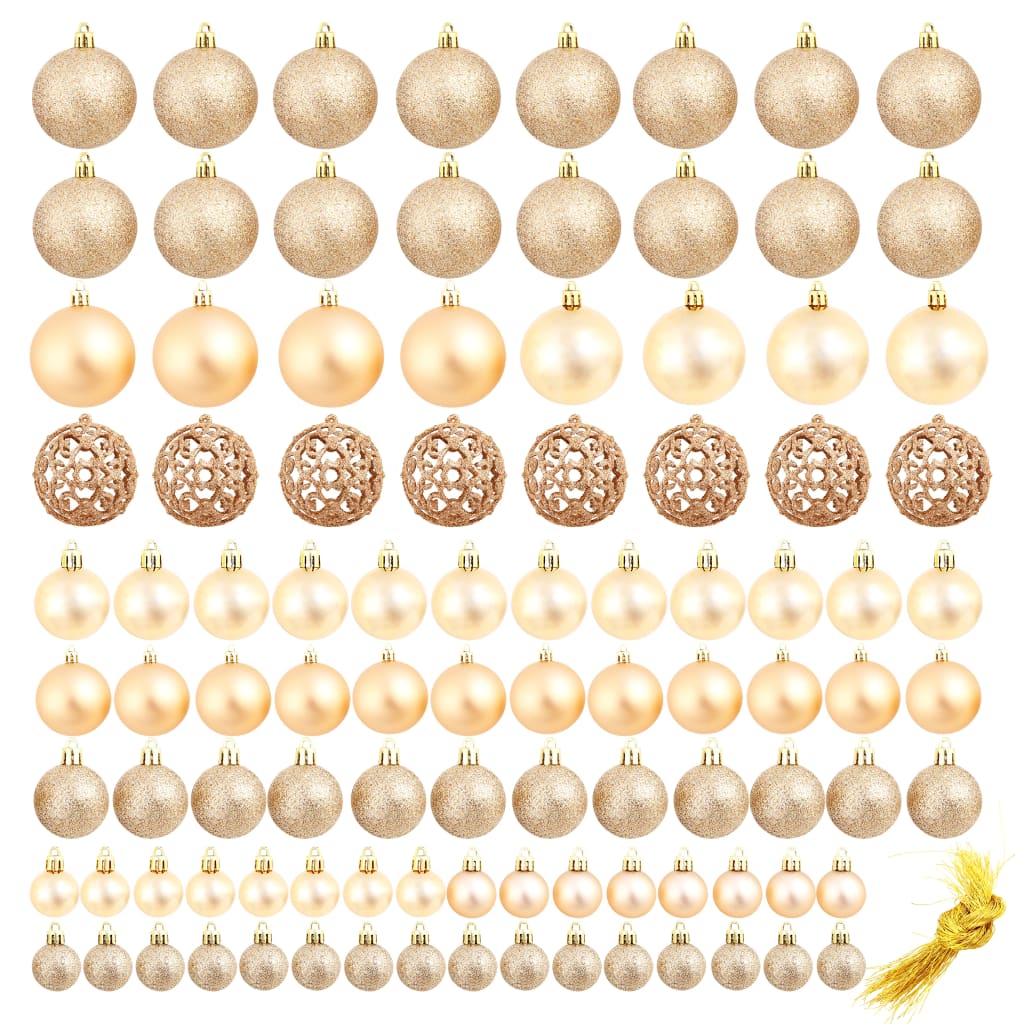 HKH Conjunto de 100 Bolas de Natal - Rosa/Dourado