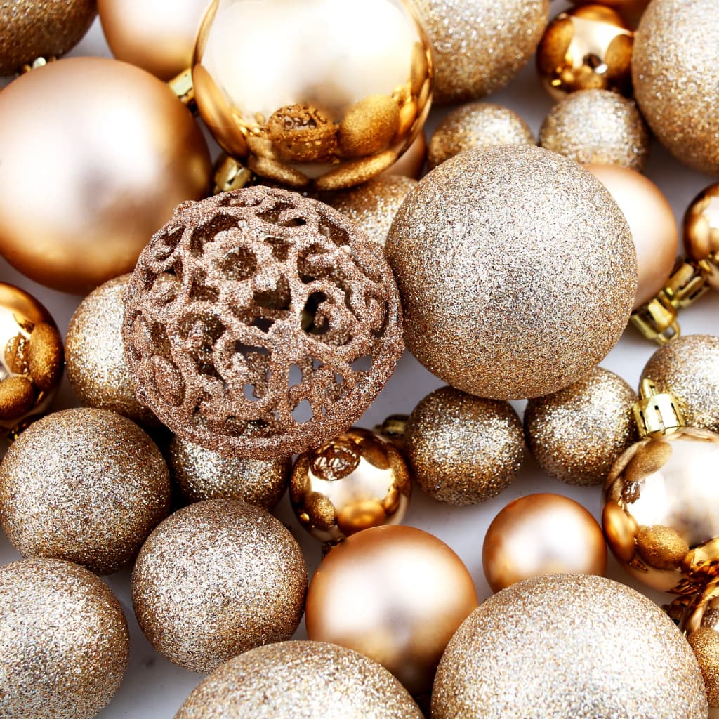 HKH Conjunto de 100 Bolas de Natal - Rosa/Dourado