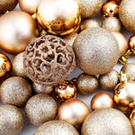 HKH Conjunto de 100 Bolas de Natal - Rosa/Dourado