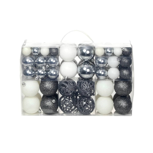HKH Conjunto de 100 Bolas de Natal - Cinzento/Branco