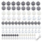 HKH Conjunto de 100 Bolas de Natal - Cinzento/Branco