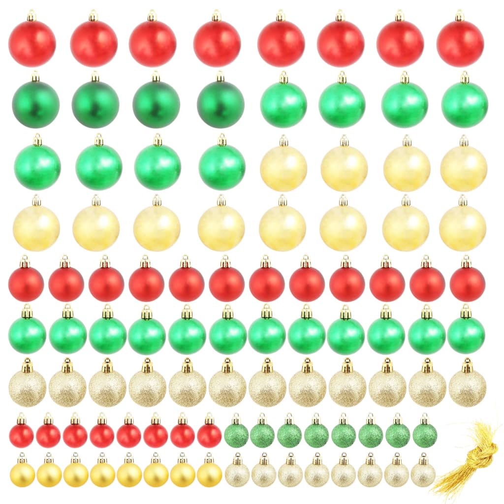 HKH Conjunto de 100 Bolas de Natal - Vermelho/Dourado/Verde