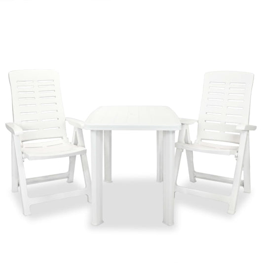 HKH Conjunto Bistrô 3 Pcs Plástico - Branco