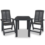 HKH Conjunto Bistrô 3 Pcs Plástico - Antracite