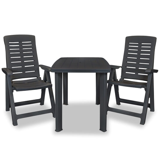 HKH Conjunto Bistrô 3 Pcs Plástico - Antracite