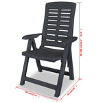 HKH Conjunto Bistrô 3 Pcs Plástico - Antracite