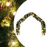 HKH Grinalda de Natal Decorada com Enfeites e Luzes LED