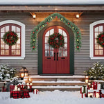 HKH Grinalda de Natal Decorada com Enfeites e Luzes LED