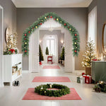 HKH Grinalda de Natal Decorada com Enfeites e Luzes LED