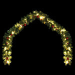 HKH Grinalda de Natal Decorada com Enfeites e Luzes LED