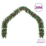HKH Guirnalda de Navidad Decorada con Adornos y Luces LED