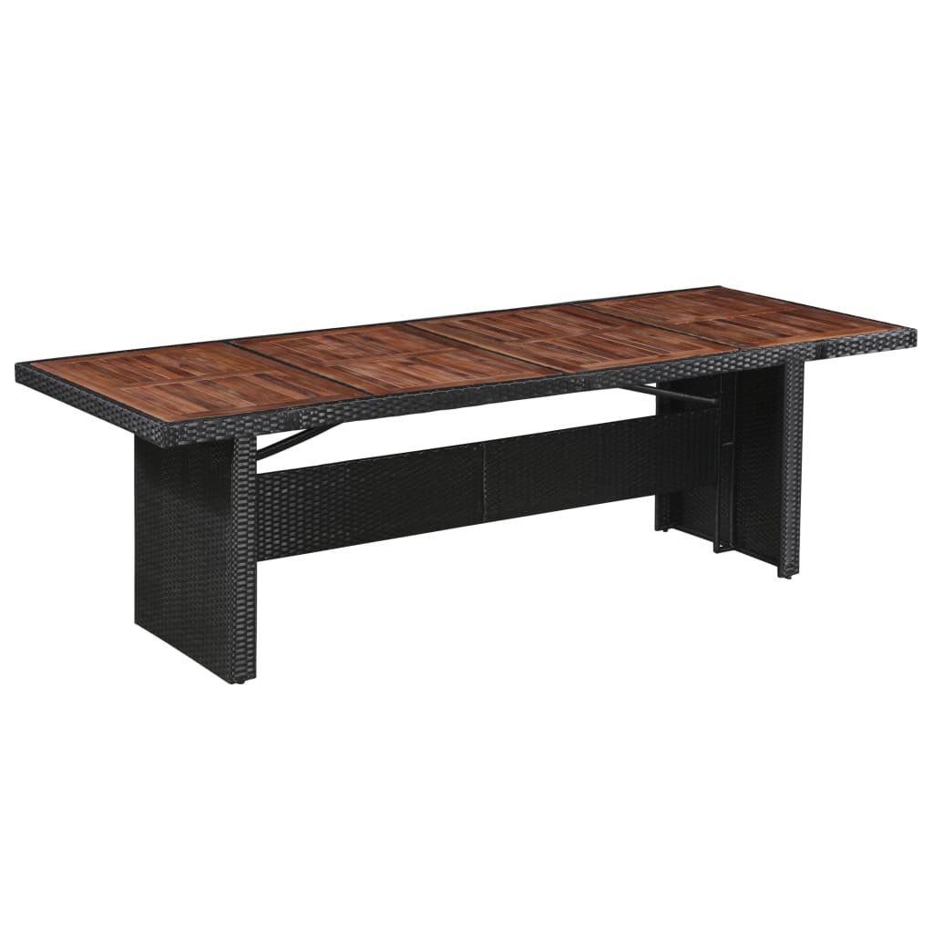 HKH Mesa de Jardim 240x90x74 Cm Vime Pe e Madeira Acácia Maciça - Marrom