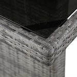 HKH Mesa de Jardim 240x90x74 Cm Vime Pe e Vidro - Cinzento
