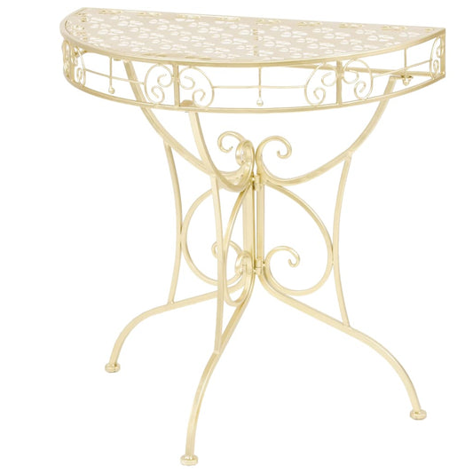 Mesa auxiliar semicircular vintage dorada de metal HKH