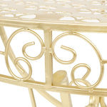 HKH Mesa de Apoio Vintage Semicircular Dourado em Metal