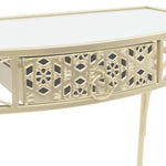 HKH Mesa de Apoio de Estilo Francês Dourado em Metal