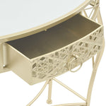 HKH Mesa de Apoio de Estilo Francês Dourado em Metal