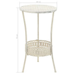 HKH Mesa de Bar Estilo Vintage Redonda Branco em Metal