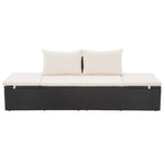 HKH 4 Pcs Conjunto de Jantar P/ Jardim C/ Almofadões Vime Pe Cinza - Cinzeto