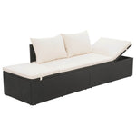 HKH 4 Pcs Conjunto de Jantar P/ Jardim C/ Almofadões Vime Pe Cinza - Cinzeto