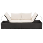 HKH 4 Pcs Conjunto de Jantar P/ Jardim C/ Almofadões Vime Pe Cinza - Cinzeto