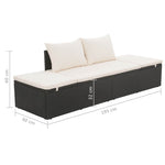 HKH 4 Pcs Conjunto de Jantar P/ Jardim C/ Almofadões Vime Pe Cinza - Cinzeto