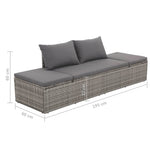 HKH Espreguiçadeira De Jardim 195x60 Cm Vime Pe Cinzento - Cinzeto