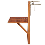 HKH Mesa de Varanda Suspensa 64,5x44x80 Cm Madeira de Acácia Maciça - Marrom