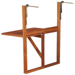 HKH Mesa de Varanda Suspensa 64,5x44x80 Cm Madeira de Acácia Maciça - Marrom